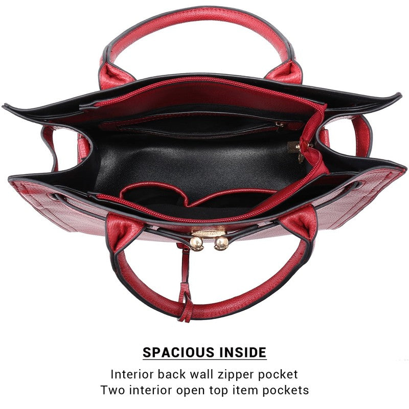 Women Satchel Handbag Belted Top Handle Work Tote Shoulder Bag Long Strap7