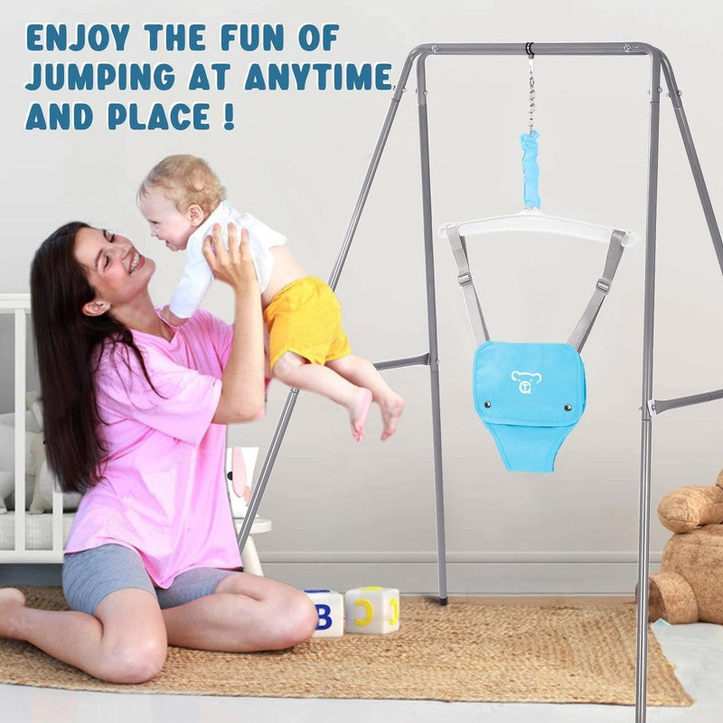 Baby Jumper with Stand, Bouncer for Boys/Girls 6 24M, Easy Assemble, Blue1