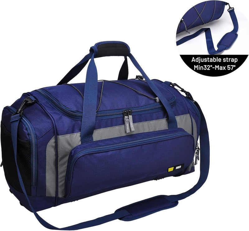 60L Large Gym Duffle Bag w/ Shoe Compartment Lightweight Sports Travel Navy4