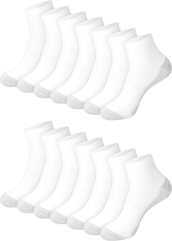 Men’s Double Tough Socks Crew Ankle Moisture Wicking Work Socks Black White5