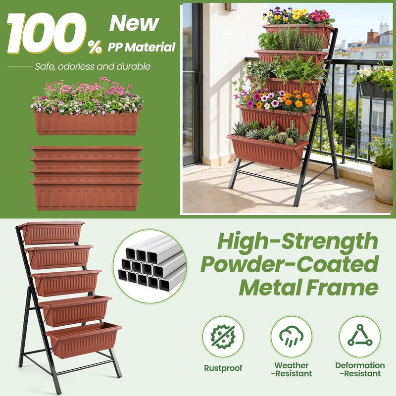 5-Tier Vertical Raised Garden Bed Planter – Freestanding Herb & Flower Box1