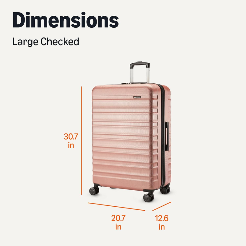 30" Hardside Checked Luggage Expandable Spinner Suitcase Scratch Resistant Rose5