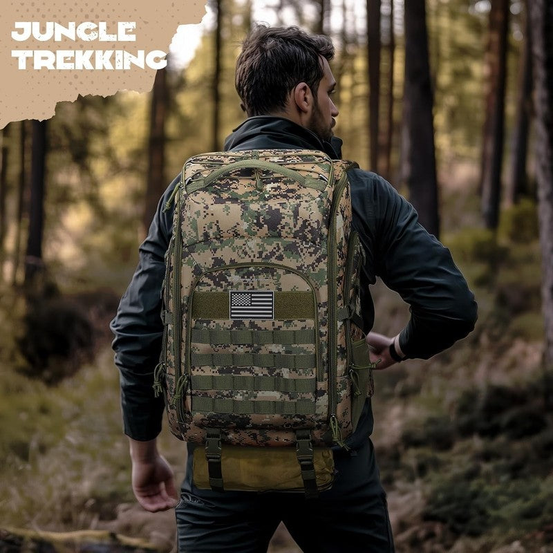 Tactical Backpack 40L Men Hiking Camping Gym Molle Camouflage Green5