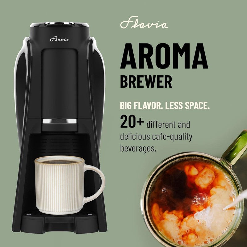 Aroma Brewer Single Serve Coffee Maker for Lattes Tea Hot & Iced Black3
