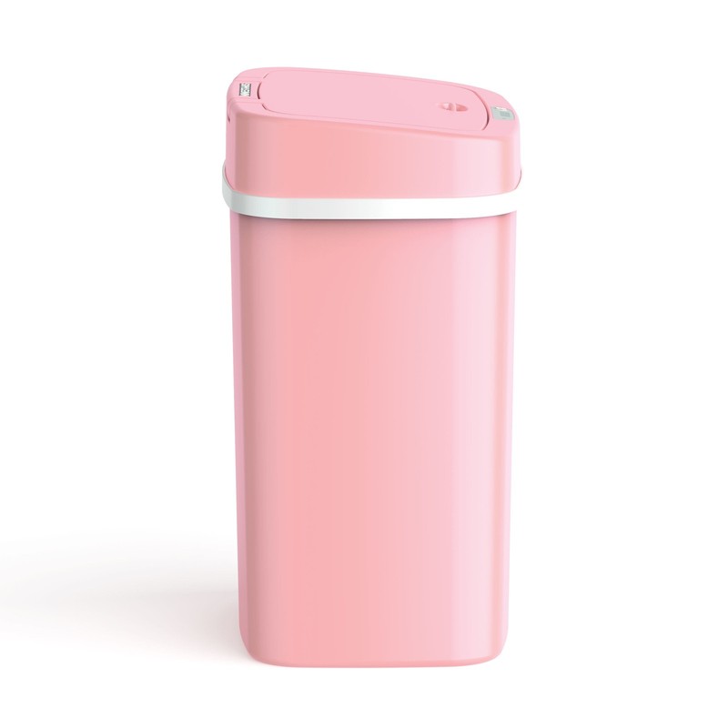 3 Gallon Motion Sensor Bathroom Trash Can, Hands Free Soft Close Lid, Pink4