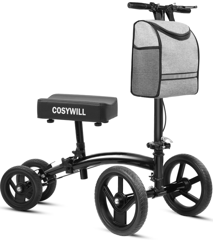 Steerable Knee Scooter All Terrain Foldable Walker Crutch Alternative Black0