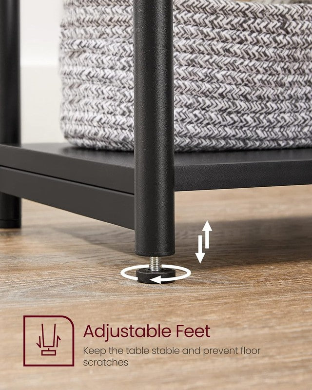 Set of 2 Side Tables Small End Tables Nightstand for Living Room Bedroom Black9