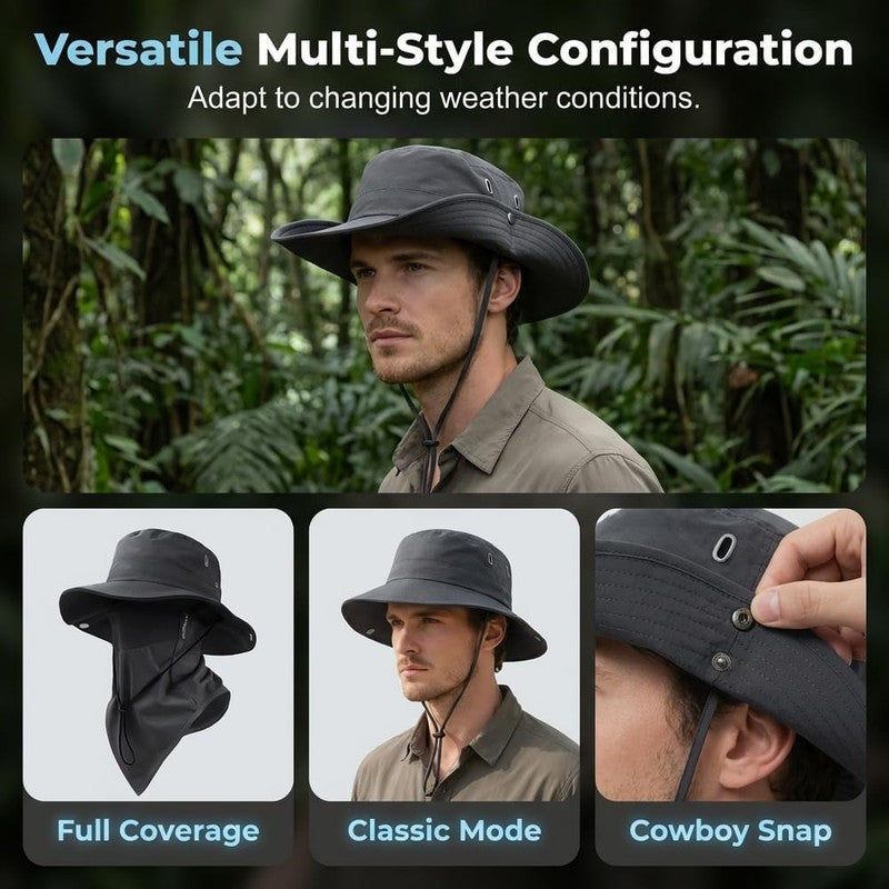 Unisex Breathable Fisherman Hat Detachable Face Mask Sun Shield Cap2