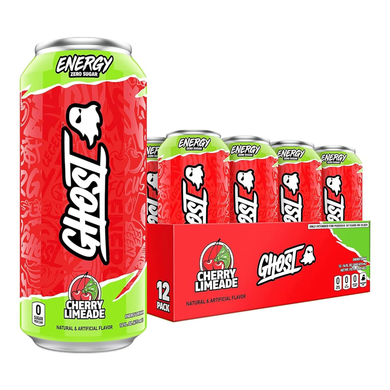 Cherry Limeade Energy Drink 12 Pack   200mg Caffeine, Vegan & Gluten Free9