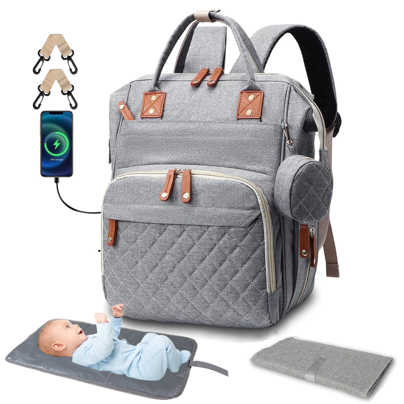 3 in 1 Diaper Bag Backpack w/ Changing Pad & Insulated Pocket – Travel0
