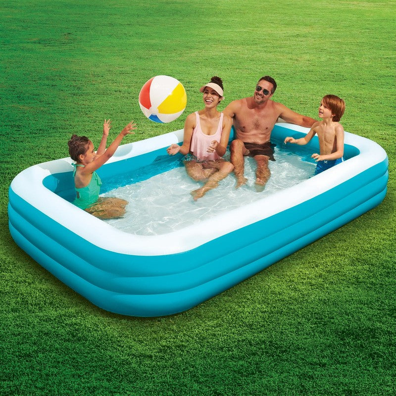 10Ft Family Inflatable Swimming Pool, Rectangular, Age 6 & Up, Unisex1