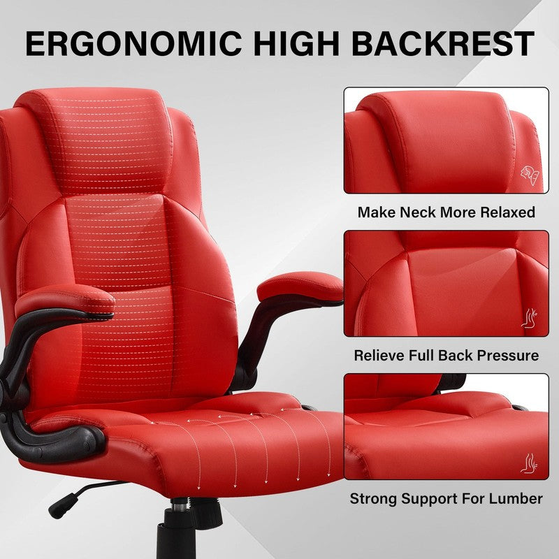 Leather Office Chair, Big and Tall Office Chair 400LBS Wide Seat Ergonomic Compu3