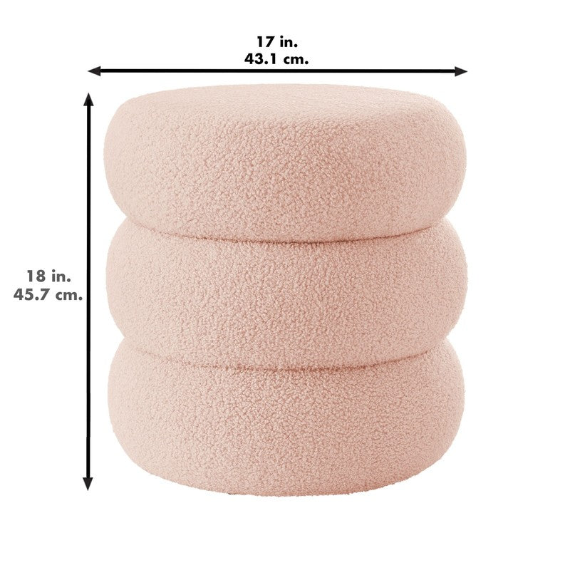 Boucle Cloud Storage Ottoman, Blush4