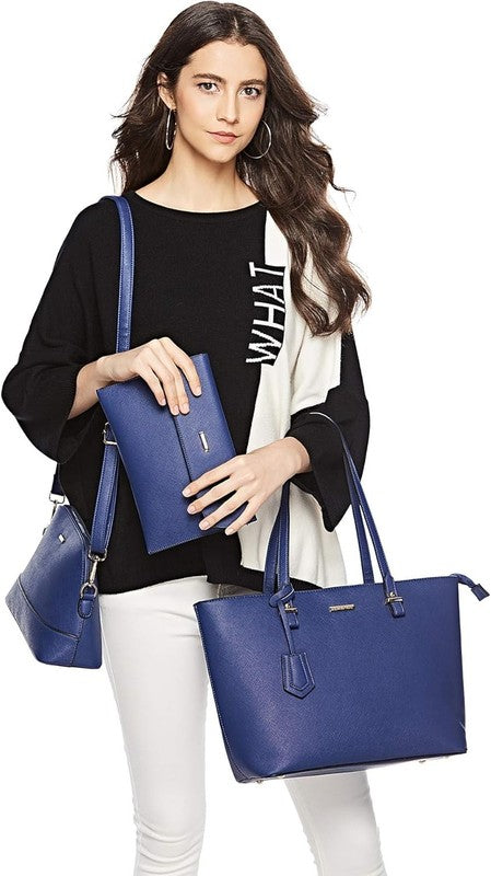 Women Fashion Synthetic Leather Handbag Set 4PCS Tote Shoulder Satchel Purse4