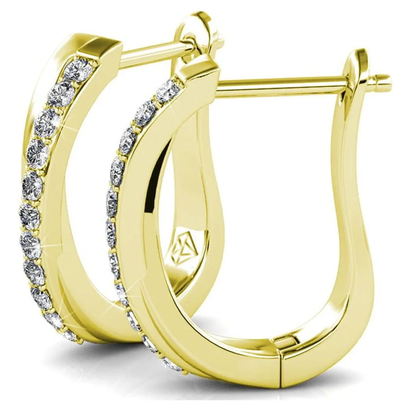 Amaya 18K Yellow Gold Plated 16Mm Hoop Earrings with Crystals Gift for Women8