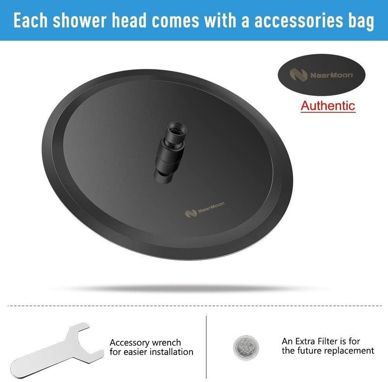 12" Matte Black Rain Shower Head, Ultra-Thin High Pressure Stainless Steel1