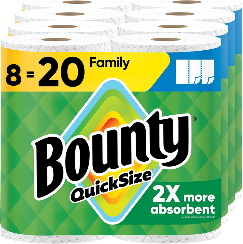 Quick Size Paper Towels White 8 Family Rolls Absorbent Kitchen Tissue0