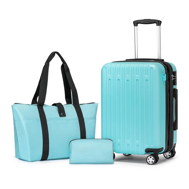 3 Piece Hardside Carry On Luggage Set 20" TSA Lock Spinner Wheels Travel0