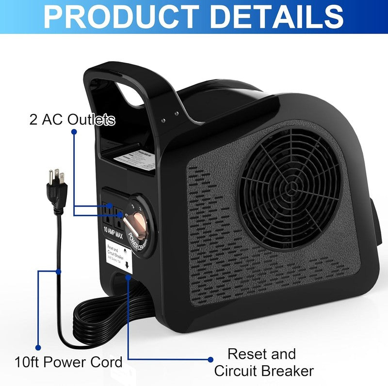 Portable High Velocity Blower Fan 3 Speed Air Mover 185° Utility Floor Fan6
