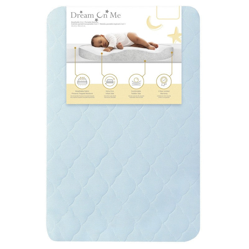 Rest EZ 2 in 1 Mini Crib Mattress, Blue0