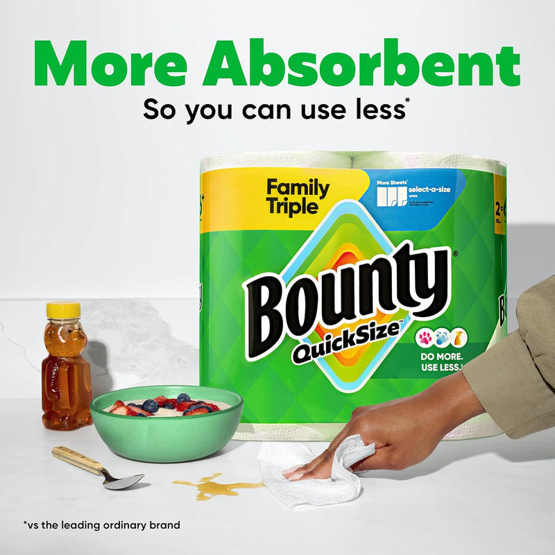 Paper Towels Quick Size White 6 Family Triple Rolls 20 Regular Rolls2