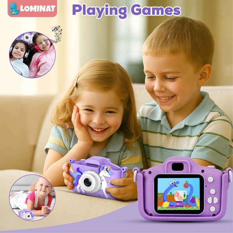 Unicorn Kids Camera 1080P HD Selfie Toy Camera for Girls 3 12 w/ 32GB SD5