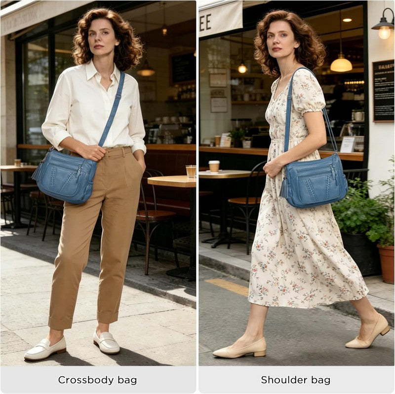 Women Crossbody Bag Tassel PU Leather Shoulder Handbag Purse Pocketbook1