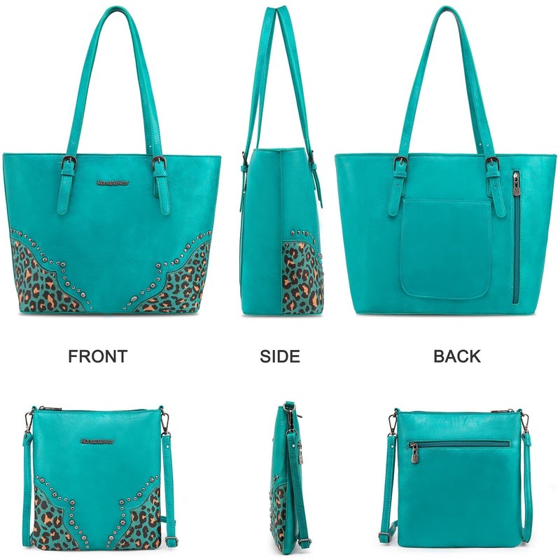 Purses for Women Tote Bag 3Pcs Set Leopard Print Satchel Handbags3
