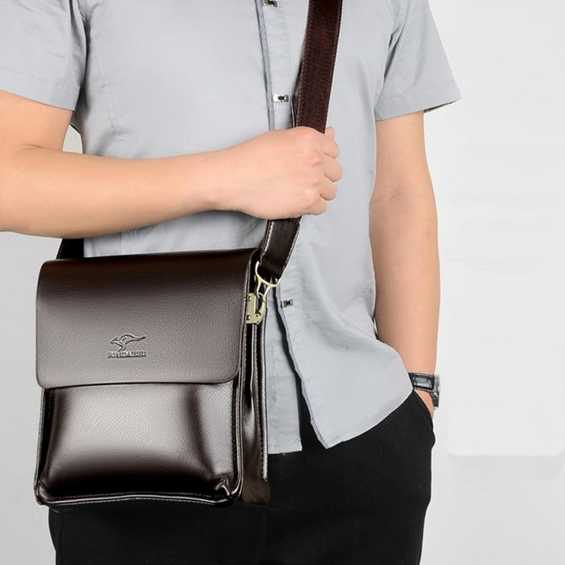 Mens Leather Crossbody Messenger Bag Travel Work Business Shoulder Purse1