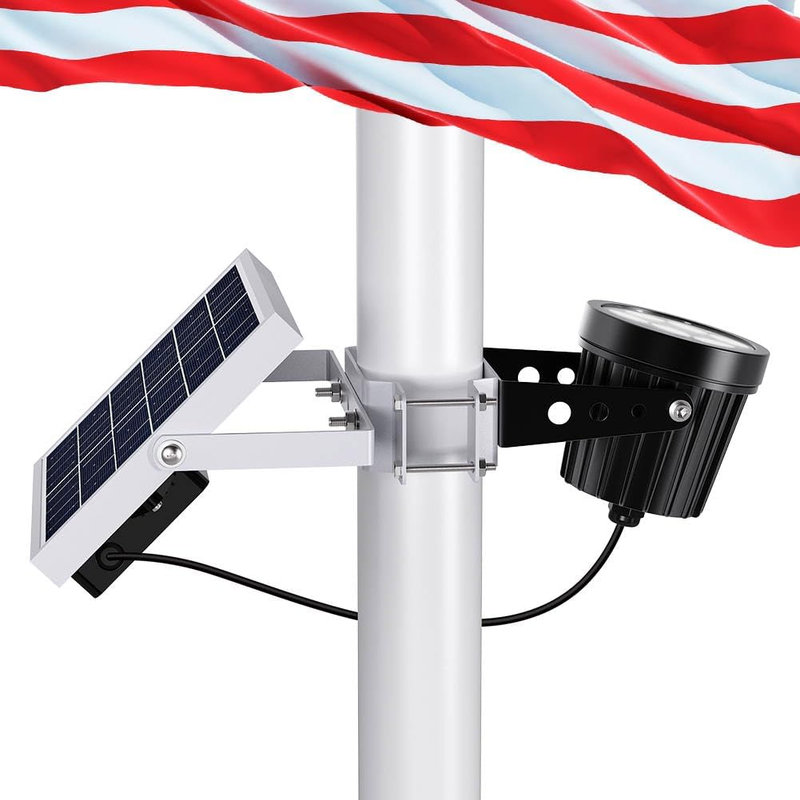 Solar Flag Pole Light, Flagpole Light Solar Powered Outdoor Bright LED 6000K Dus8