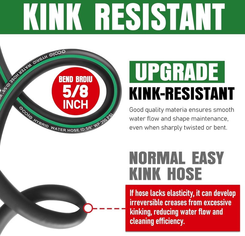 25Ft Garden Hose, Heavy Duty, Kink Resistant, Leakproof, Lightweight, Flexible3