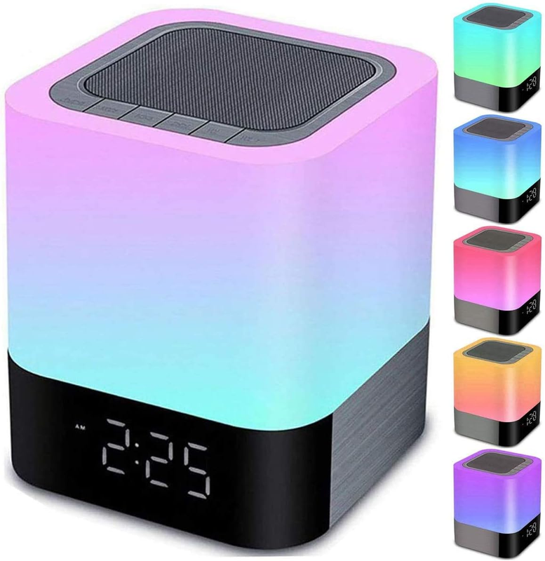 Bluetooth Speaker Alarm Clock, Touch Lamp, Night Light, RGB, Wireless, MP39