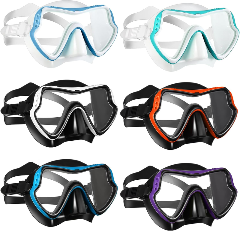 6 Pack Swim Goggles with Nose Cover Anti-Fog Leakproof Diving Mask for Adults9