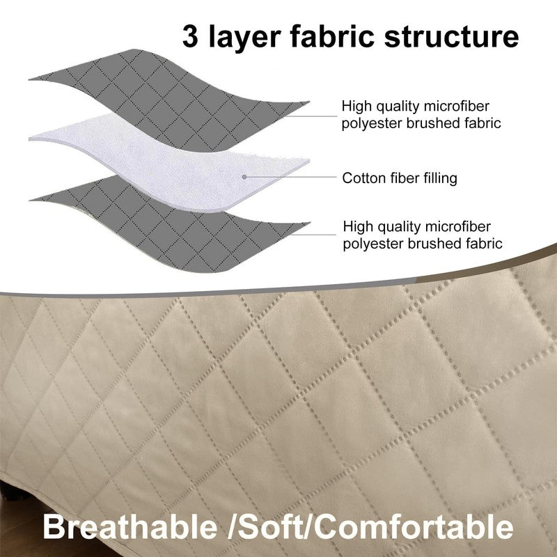 Reversible Recliner Chair Cover Khaki 25" Washable Slipcover for Pets & Kids1