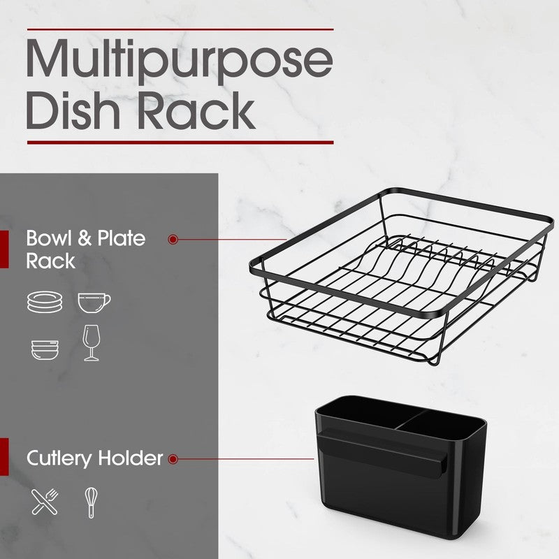 Compact Dish Drying Rack for Kitchen Counter 15x12x5 Inch Black5