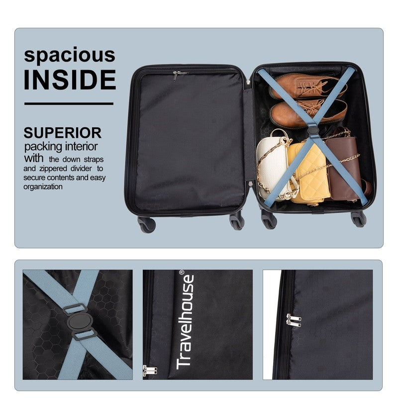 Hardshell Carry on Luggage 20" Lightweight Hardside Suitcase with Spinner Wheels3