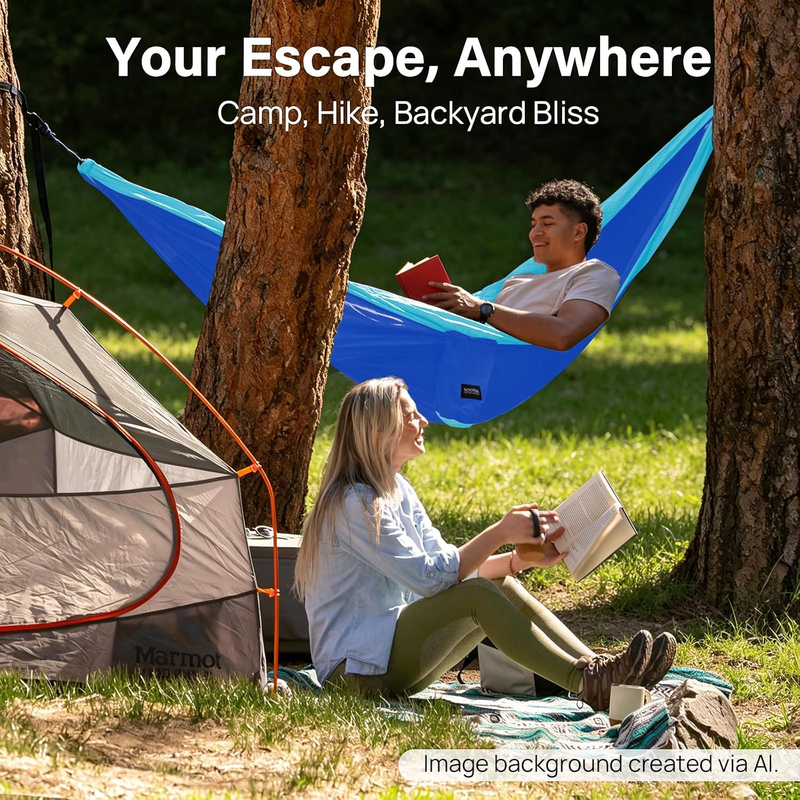 Portable Camping Hammock w/ Tree Straps & Carry Bag Outdoor Travel Hiking5
