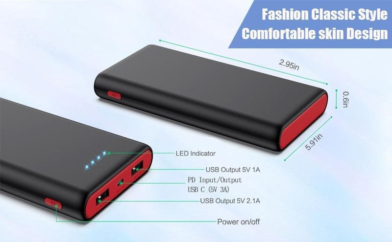 25,800mAh Portable Charger Power Bank with Fast USB C & 3 Ports for All Phones8