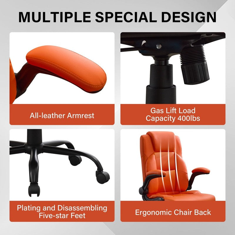 Leather Office Chair, Big and Tall Office Chair 400LBS Wide Seat Ergonomic Compu6