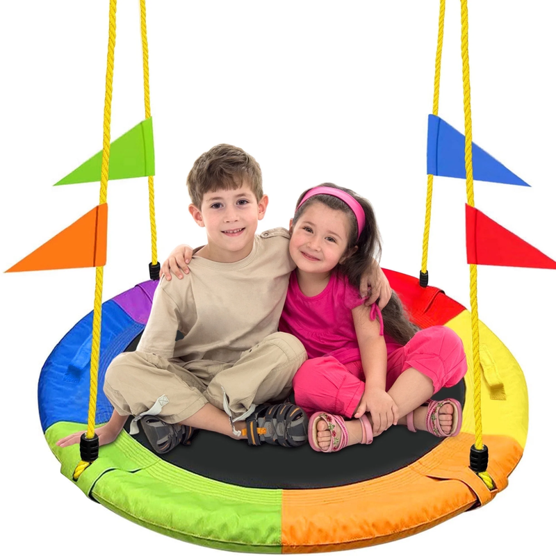 40" Saucer Swing 750lb Waterproof Oxford Tree Swing for Kids, Indoor/Outdoor9