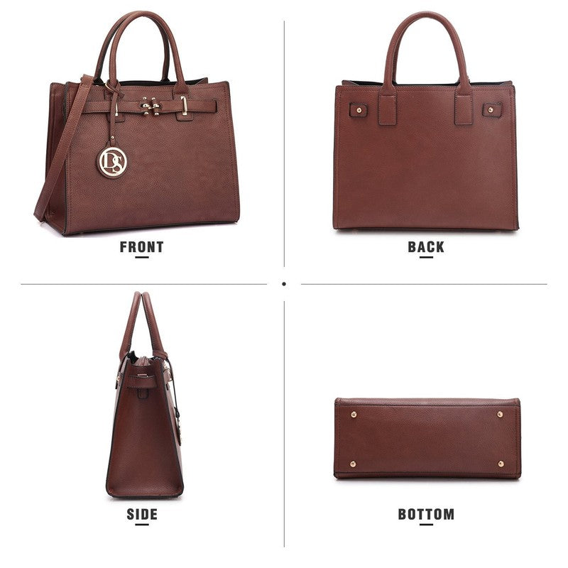 Women Satchel Purses Handbags Belted Top-Handle Work Tote Shoulder Bags with Lon1