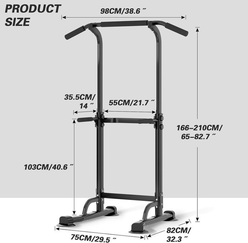 Power Tower Pull-Up & Dip Station Adjustable Free-Standing Home Gym3