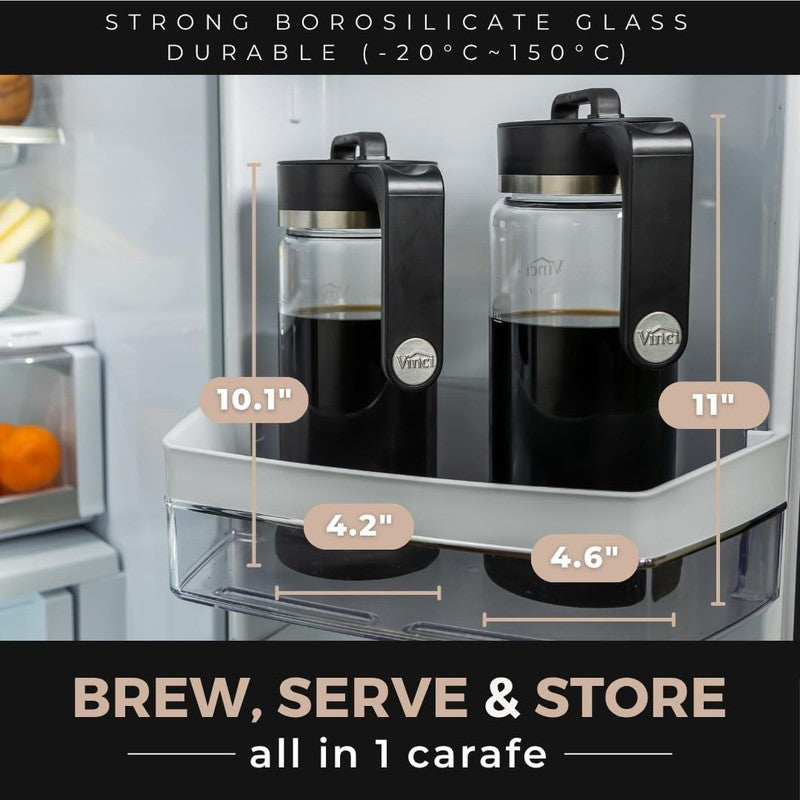 Electric Cold Brew Coffee Maker 10 Min Glass Carafe 1.4L 3 Strength Settings4