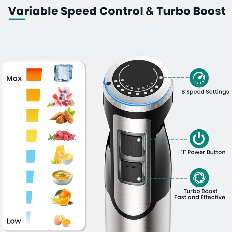 1800W Immersion Blender Handheld 4 In 1 Hand Blender Stick for Ice Crushing Smoo5