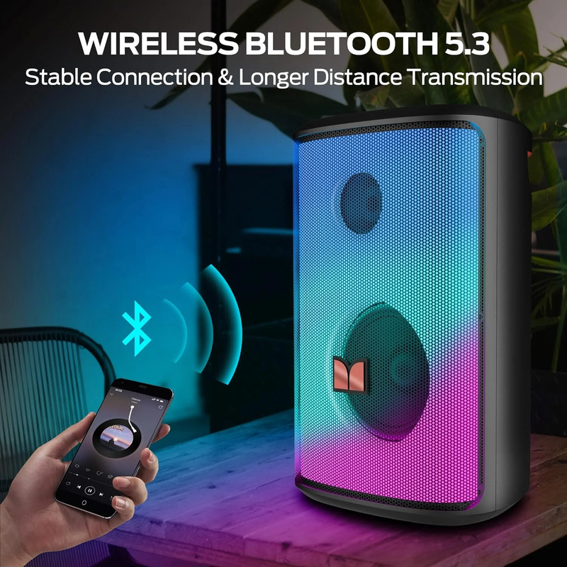 Bluetooth Speakers 80W, Powerful Sound and Punchy Bass, Full-Screen Colorful Lig3