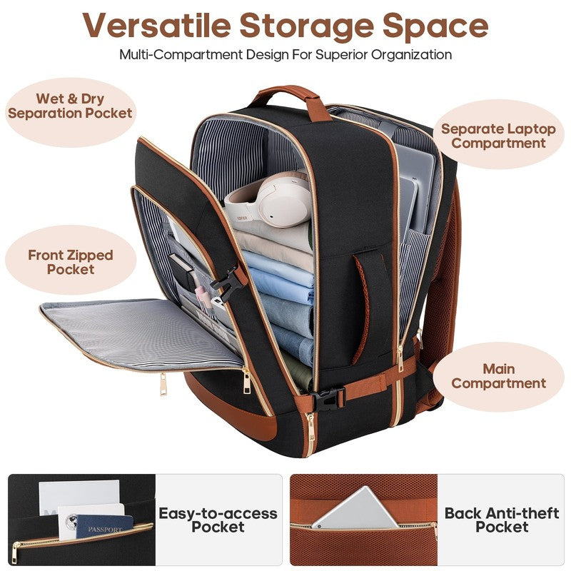 Travel Backpack for Women Carry on Backpack Flight Approved 40L Personal Item Ba6