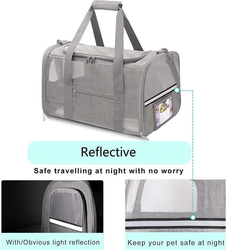 Cat and Small Dog Travel Bag, Tsa-Approved Soft-Sided Pet Tote for Pets under 151