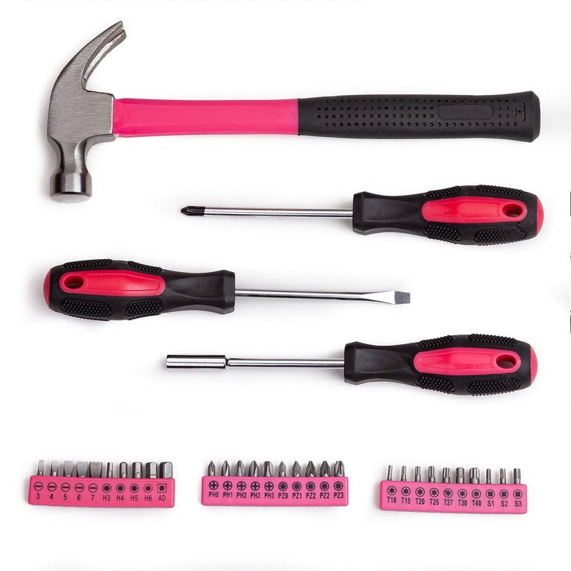 148-Pc Household Tool Set with Toolbox Pink General Hand Tools Kit1