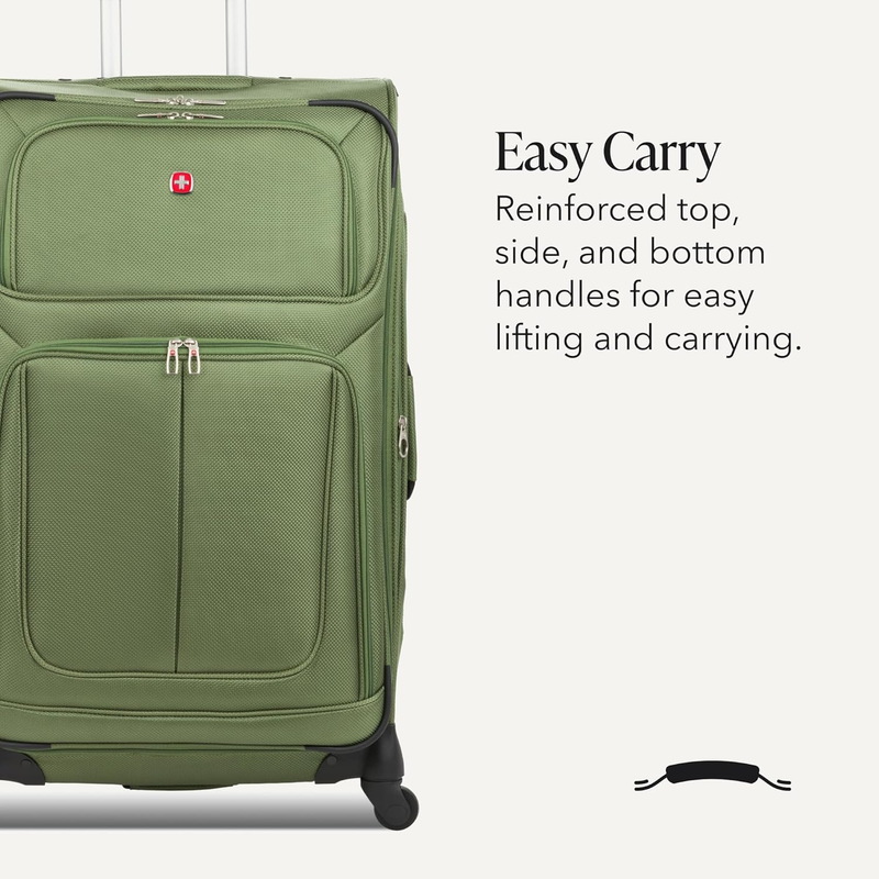 Sion Large Checked Softside Expandable Spinner Travel Suitcase Evergreen4