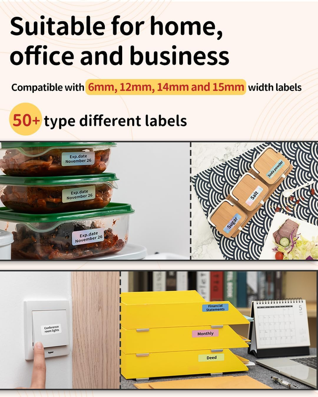 D30 Bluetooth Label Maker w/ 3 Tapes Mini Thermal Printer Rechargeable8